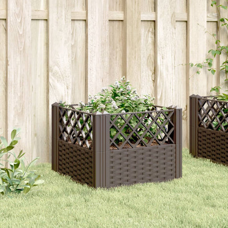 Vidaxx jardinière avec piquets 43,5x43,5x43,5 cm polypropylène marron