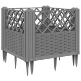 Vidaxx jardinière avec piquets 43,5x43,5x43,5 cm polypropylène gris clair