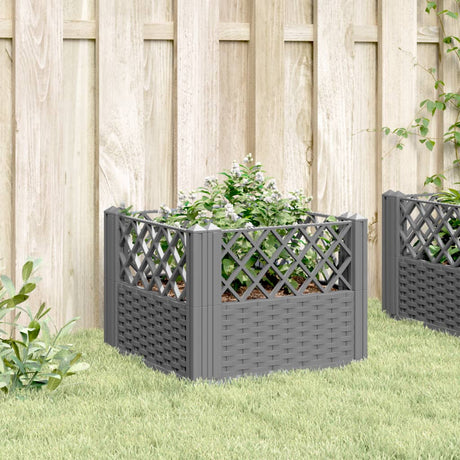 Vidaxx jardinière avec piquets 43,5x43,5x43,5 cm polypropylène gris clair
