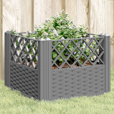 Vidaxx jardinière avec piquets 43,5x43,5x43,5 cm polypropylène gris clair