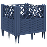 Vidaxx jardinière avec piquets 43,5x43,5x43,5 cm polypropylène bleu-gris