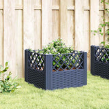 Vidaxx jardinière avec piquets 43,5x43,5x43,5 cm polypropylène bleu-gris