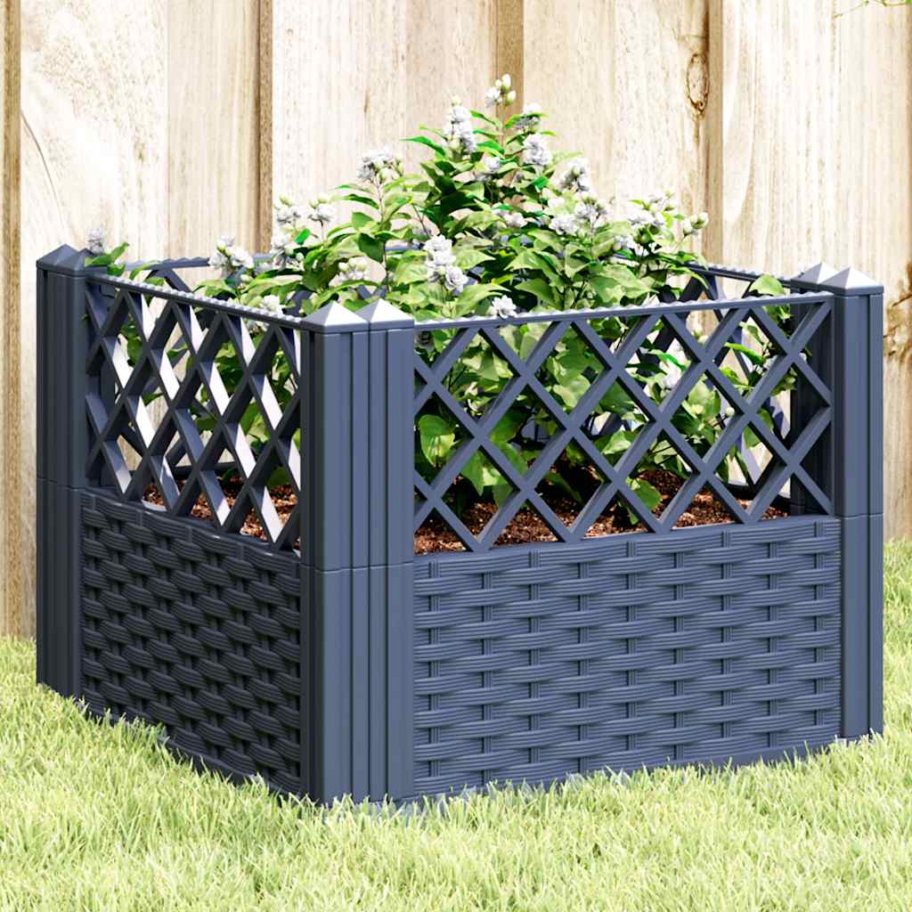 Vidaxx jardinière avec piquets 43,5x43,5x43,5 cm polypropylène bleu-gris