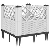 Vidaxx jardinière avec piquets 43,5x43,5x43,5 cm polypropylène blanc