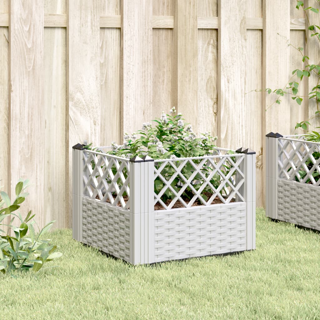 Vidaxl Planter med pinner 43,5x43,5x43,5 cm polypropenhvit