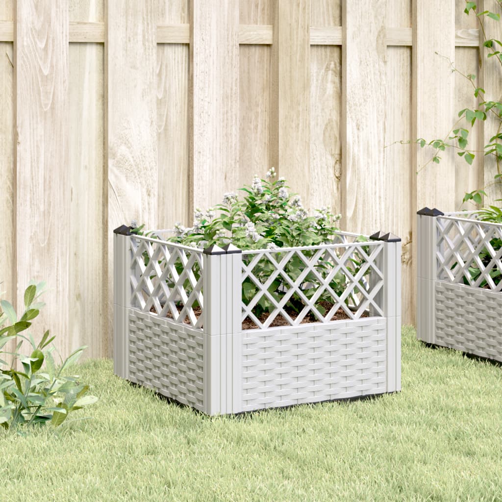 Vidaxx jardinière avec piquets 43,5x43,5x43,5 cm polypropylène blanc