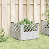 Vidaxx jardinière avec piquets 43,5x43,5x43,5 cm polypropylène blanc