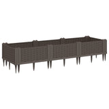 Vidaxx jardinière avec piquets 125x40x28,5 cm polypropylène marron