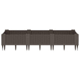 Vidaxx jardinière avec piquets 125x40x28,5 cm polypropylène marron