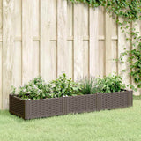 Vidaxx jardinière avec piquets 125x40x28,5 cm polypropylène marron