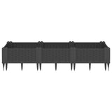 Vidaxx jardinière avec piquets 125x40x28,5 cm polypropylène noir
