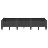 Vidaxl Planning Box with Pins 125x40x28,5 cm Polypropene Black