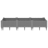 Vidaxx jardinière avec piquets 125x40x28,5 cm polypropylène gris clair