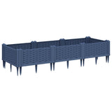 Vidaxx jardinière avec piquets 125x40x28,5 cm polypropylène bleu-gris
