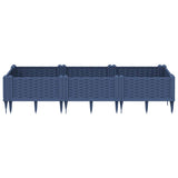 Vidaxx jardinière avec piquets 125x40x28,5 cm polypropylène bleu-gris