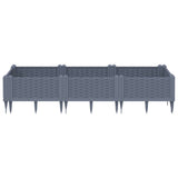 VidaXL Planter with pins 125x40x28.5 cm Polypropene gray