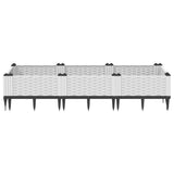 Vidaxx jardinière avec piquets 125x40x28,5 cm polypropylène blanc