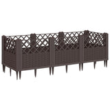Vidaxx jardinière avec piquets 123,5x43,5x43,5 cm polypropylène marron