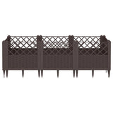 Vidaxx jardinière avec piquets 123,5x43,5x43,5 cm polypropylène marron