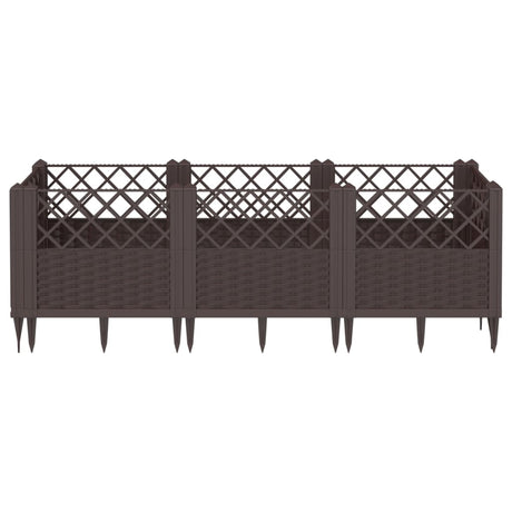 Vidaxx jardinière avec piquets 123,5x43,5x43,5 cm polypropylène marron