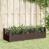 Vidaxx jardinière avec piquets 123,5x43,5x43,5 cm polypropylène marron