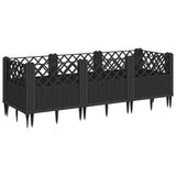 Vidaxx jardinière avec piquets 123,5x43,5x43,5 cm polypropylène noir