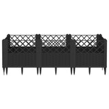 Vidaxx jardinière avec piquets 123,5x43,5x43,5 cm polypropylène noir