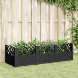 Vidaxx jardinière avec piquets 123,5x43,5x43,5 cm polypropylène noir
