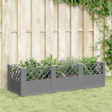 Vidaxxl jardinière avec piquets 123,5x43,5x43,5 cm polypropylène gris clair
