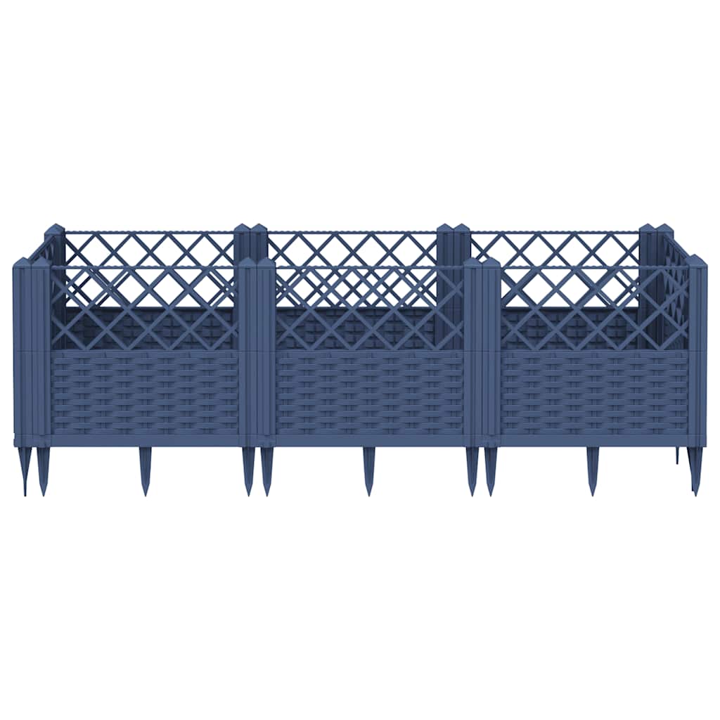 Vidaxx jardinière avec piquets 123,5x43,5x43,5 cm polypropylène gris