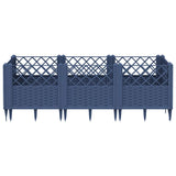 Vidaxx jardinière avec piquets 123,5x43,5x43,5 cm polypropylène gris