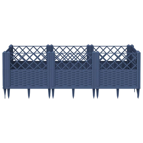 Vidaxx jardinière avec piquets 123,5x43,5x43,5 cm polypropylène gris