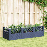 Vidaxx jardinière avec piquets 123,5x43,5x43,5 cm polypropylène gris