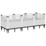 VidaXL Planter with pins 123.5x43.5x43.5 cm Polypropene white