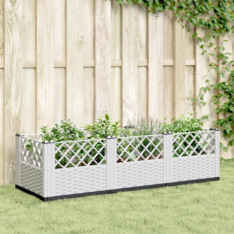 Vidaxx jardinière avec piquets 123,5x43,5x43,5 cm polypropylène blanc