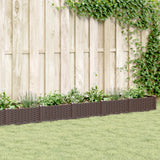 Vidaxx jardinière avec piquets 362,5x42,5x28,5 cm polypropylène marron