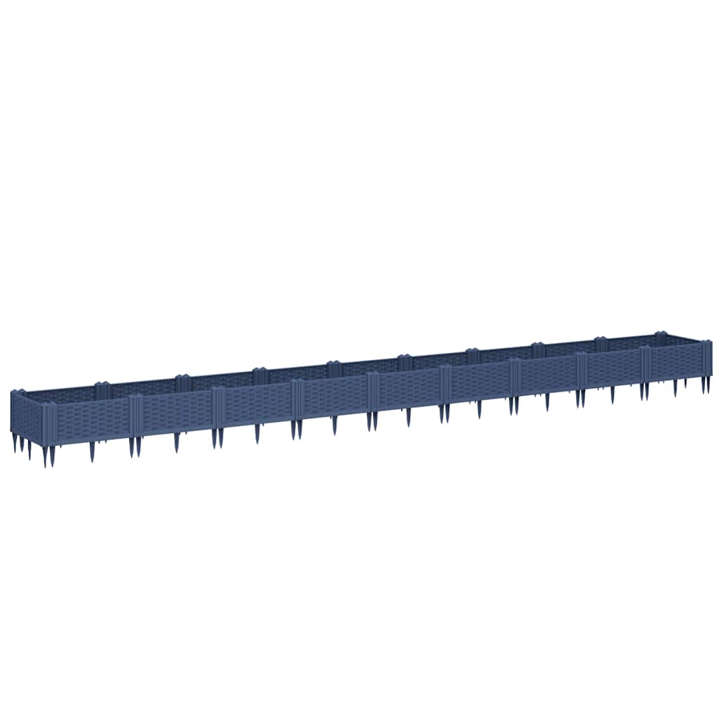 Vidaxx jardinière avec piquets 362,5x42,5x28,5 cm polypropylène gris
