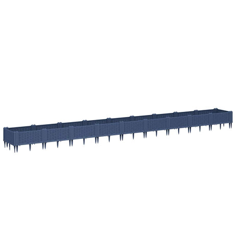 Vidaxx jardinière avec piquets 362,5x42,5x28,5 cm polypropylène gris
