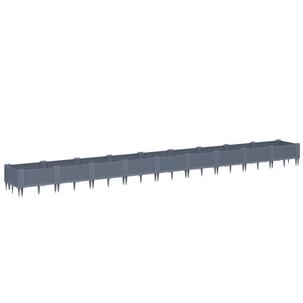 Vidaxl Plantter mat Pins 362.5x42.5x28.5 cm Polyprope Grey