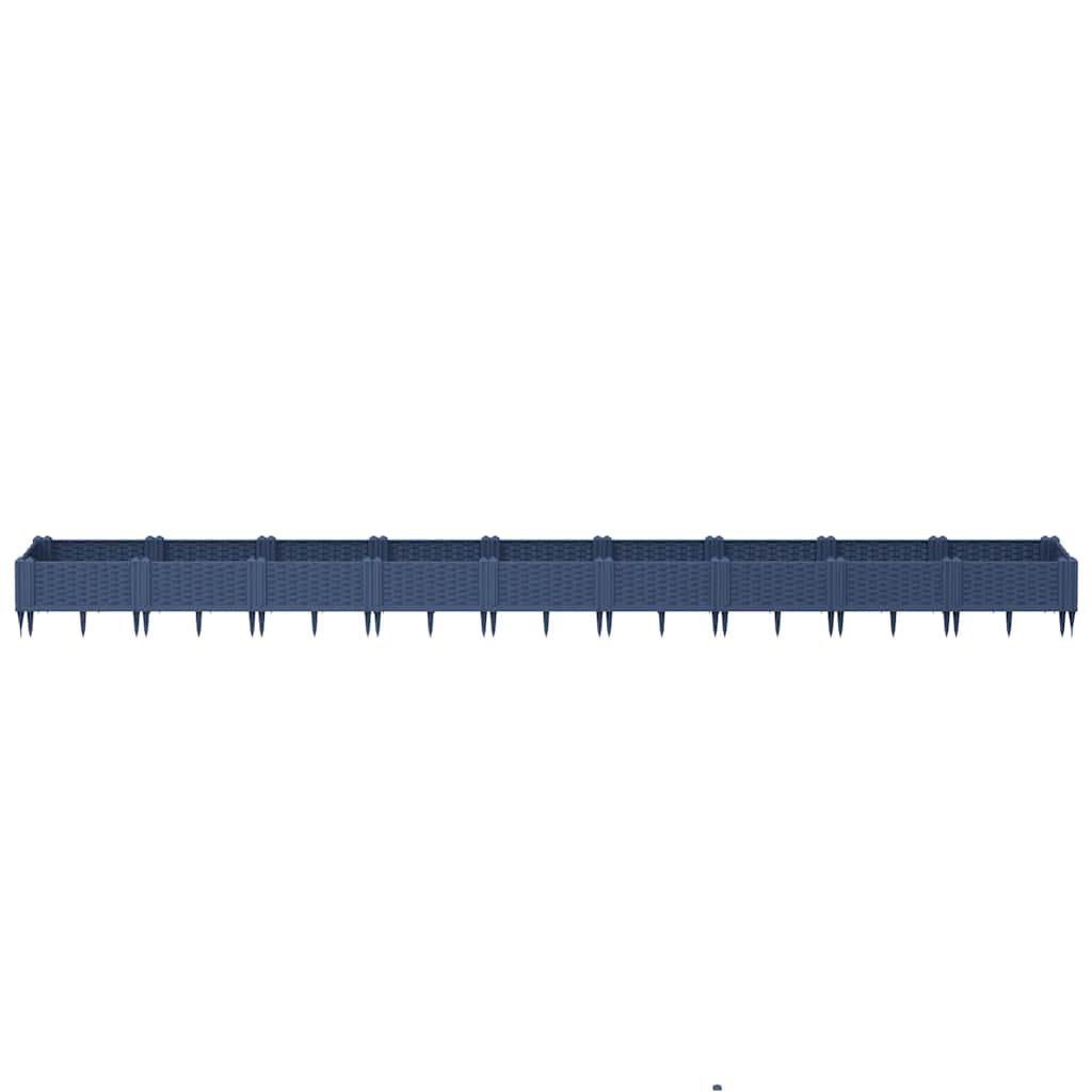 Vidaxx jardinière avec piquets 362,5x42,5x28,5 cm polypropylène gris