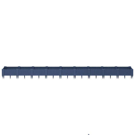 Vidaxx jardinière avec piquets 362,5x42,5x28,5 cm polypropylène gris