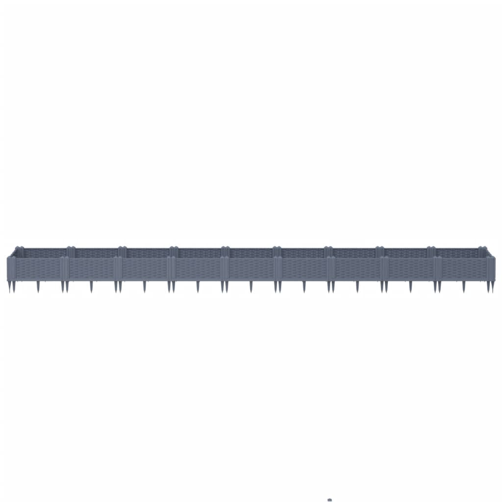 Vidaxl Plantter mat Pins 362.5x42.5x28.5 cm Polyprope Grey