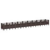 Vidaxx jardinière avec piquets 363,5x43,5x43,5 cm polypropylène marron