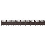 Vidaxx jardinière avec piquets 363,5x43,5x43,5 cm polypropylène marron