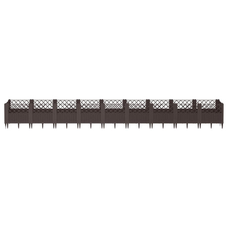 Vidaxx jardinière avec piquets 363,5x43,5x43,5 cm polypropylène marron