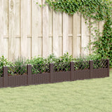 Vidaxx jardinière avec piquets 363,5x43,5x43,5 cm polypropylène marron