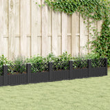 Vidaxx jardinière avec piquets 363,5x43,5x43,5 cm polypropylène noir
