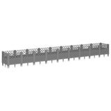 Vidaxx jardinière avec piquets 363,5x43,5x43,5 cm polypropylène gris clair