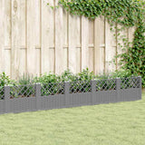 Vidaxx jardinière avec piquets 363,5x43,5x43,5 cm polypropylène gris clair