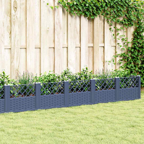 Vidaxx jardinière avec piquets 363,5x43,5x43,5 cm polypropylène gris